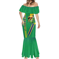Brazil Flag Emblem Mermaid Dress Toco Toucan In My Heart