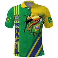 Brazil Flag Emblem Polo Shirt Toco Toucan In My Heart