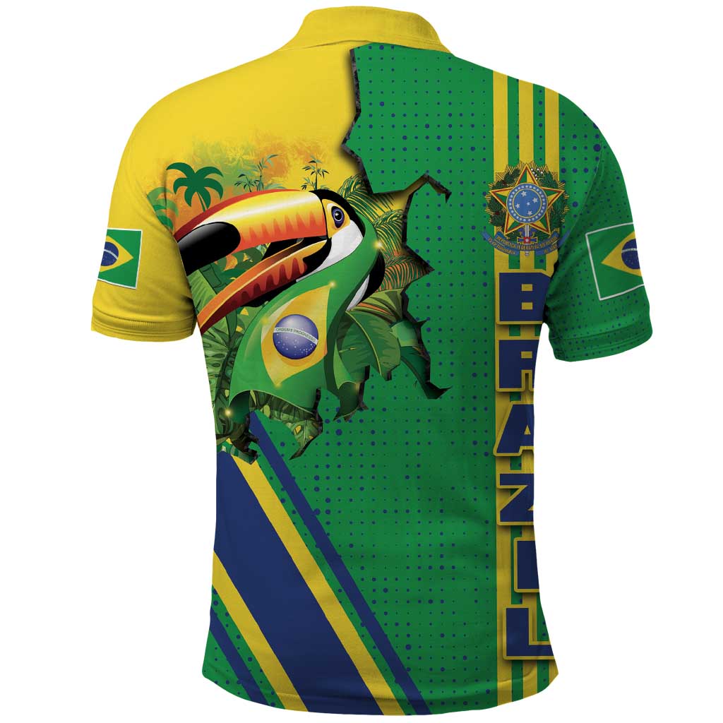 Brazil Flag Emblem Polo Shirt Toco Toucan In My Heart