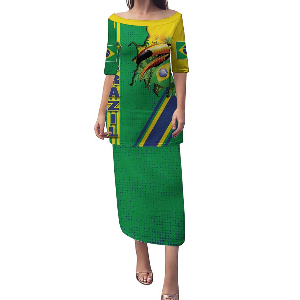 Brazil Flag Emblem Puletasi Toco Toucan In My Heart
