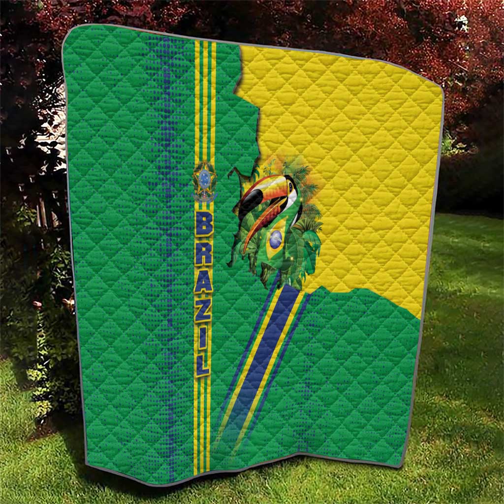 Brazil Flag Emblem Quilt Toco Toucan In My Heart
