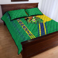 Brazil Flag Emblem Quilt Bed Set Toco Toucan In My Heart