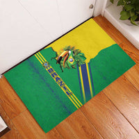 Brazil Flag Emblem Rubber Doormat Toco Toucan In My Heart