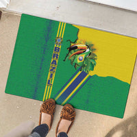 Brazil Flag Emblem Rubber Doormat Toco Toucan In My Heart