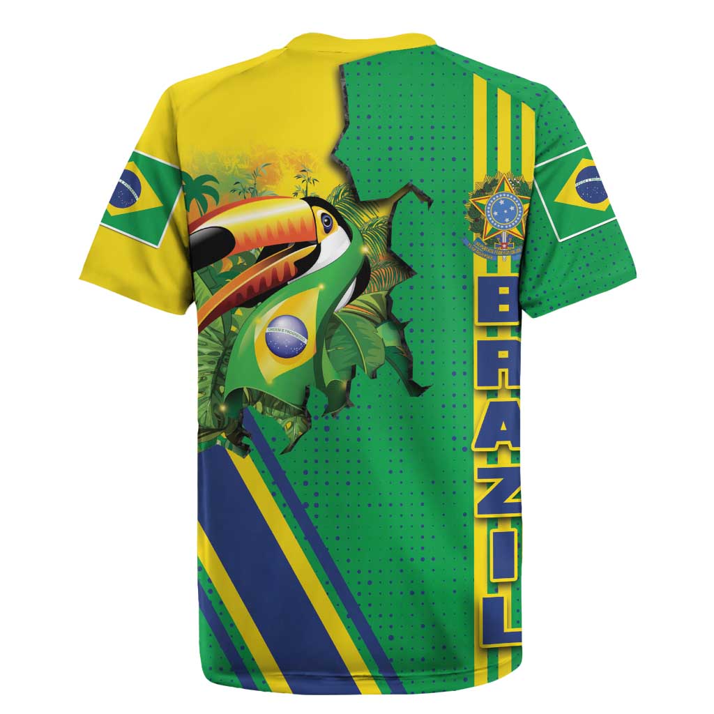 Brazil Flag Emblem Rugby Jersey Toco Toucan In My Heart