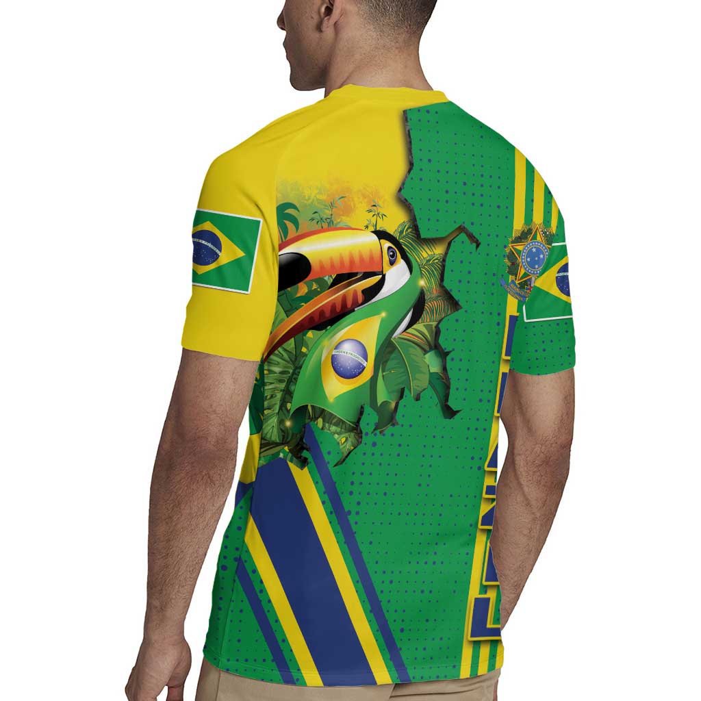 Brazil Flag Emblem Rugby Jersey Toco Toucan In My Heart