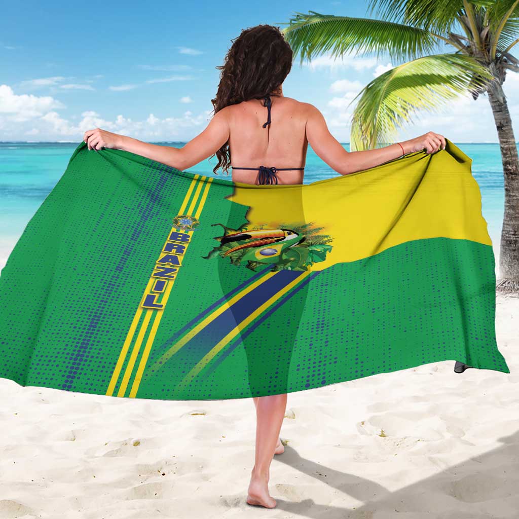 Brazil Flag Emblem Sarong Toco Toucan In My Heart
