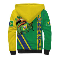 Brazil Flag Emblem Sherpa Hoodie Toco Toucan In My Heart