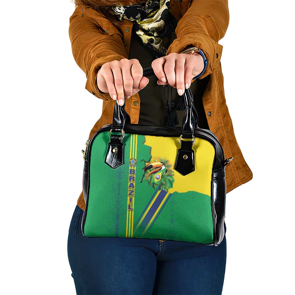 Brazil Flag Emblem Shoulder Handbag Toco Toucan In My Heart