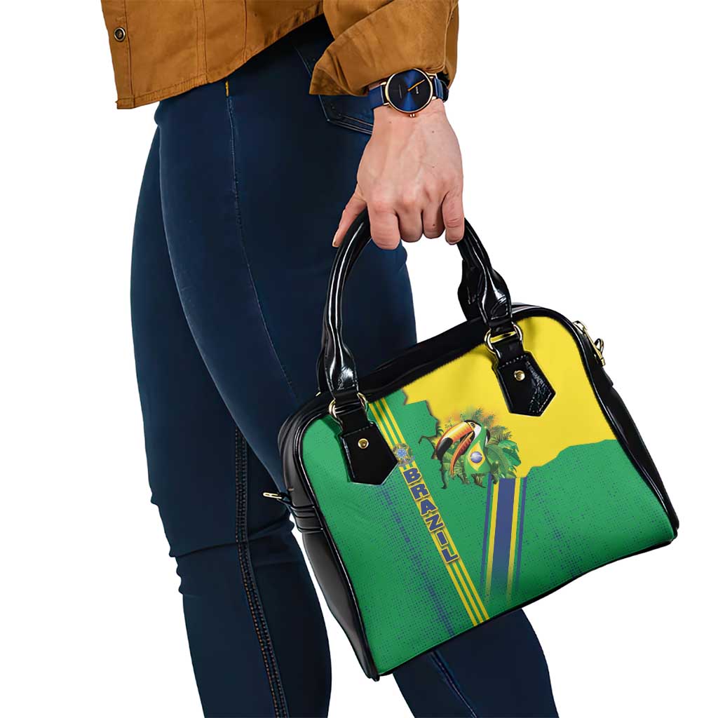 Brazil Flag Emblem Shoulder Handbag Toco Toucan In My Heart