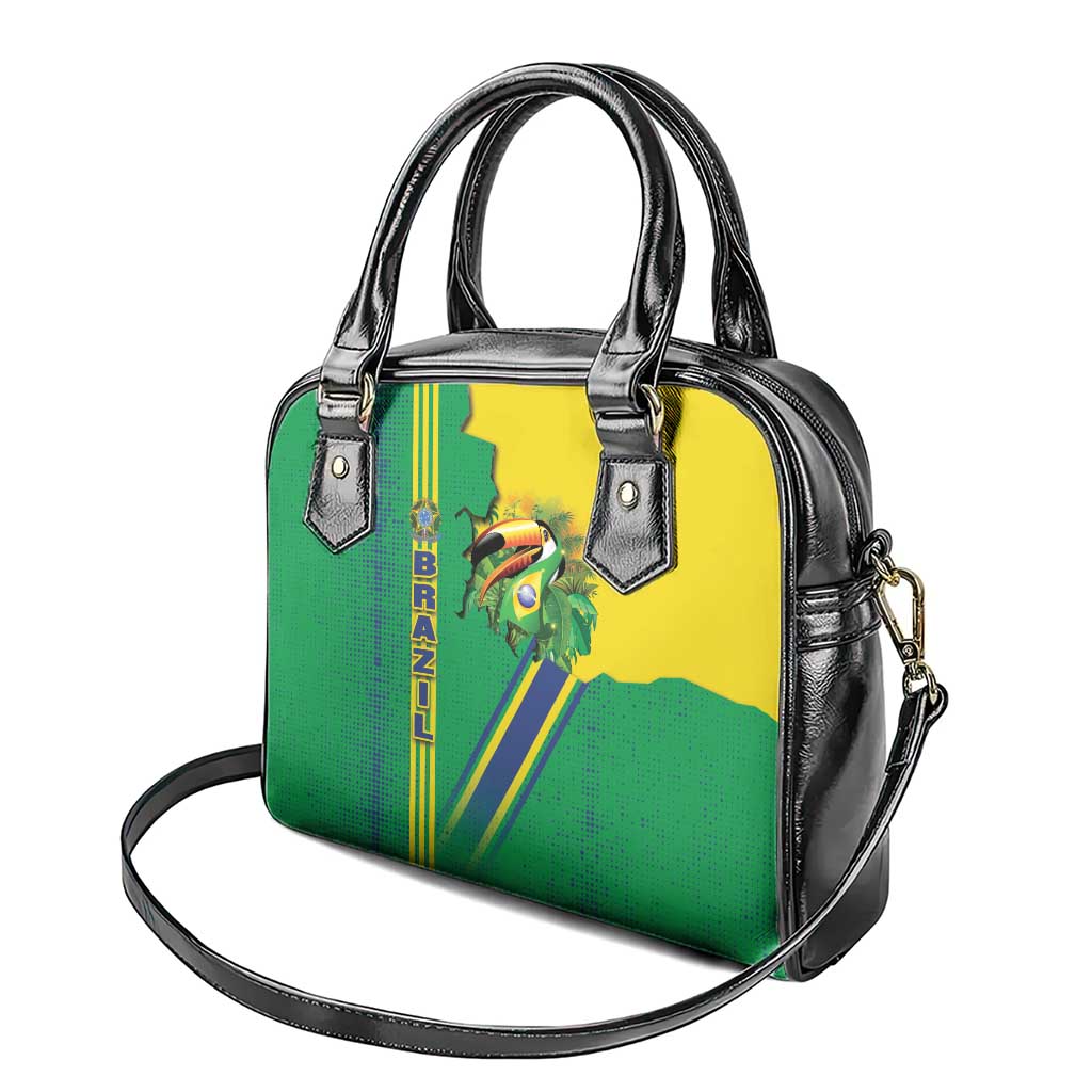Brazil Flag Emblem Shoulder Handbag Toco Toucan In My Heart