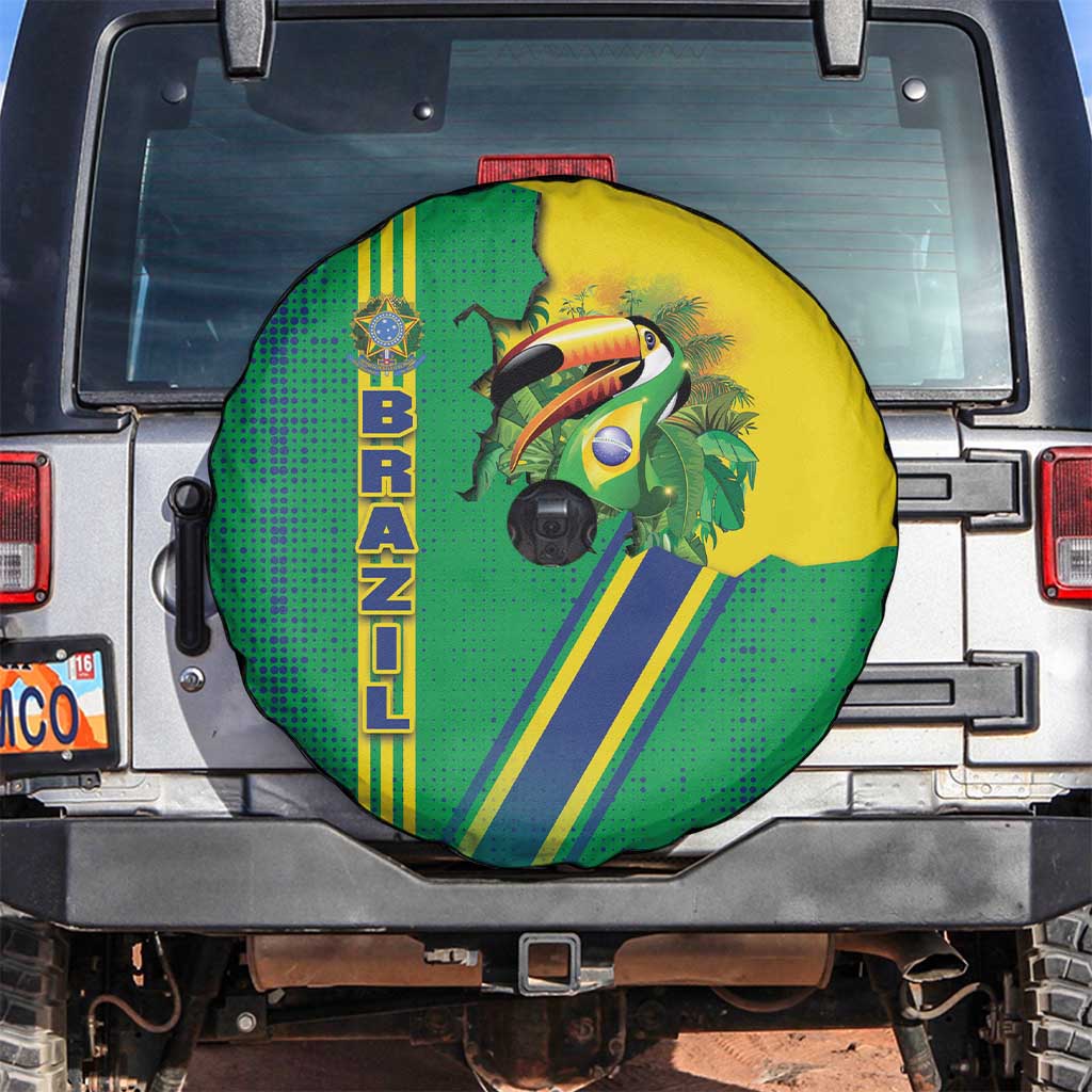 Brazil Flag Emblem Spare Tire Cover Toco Toucan In My Heart