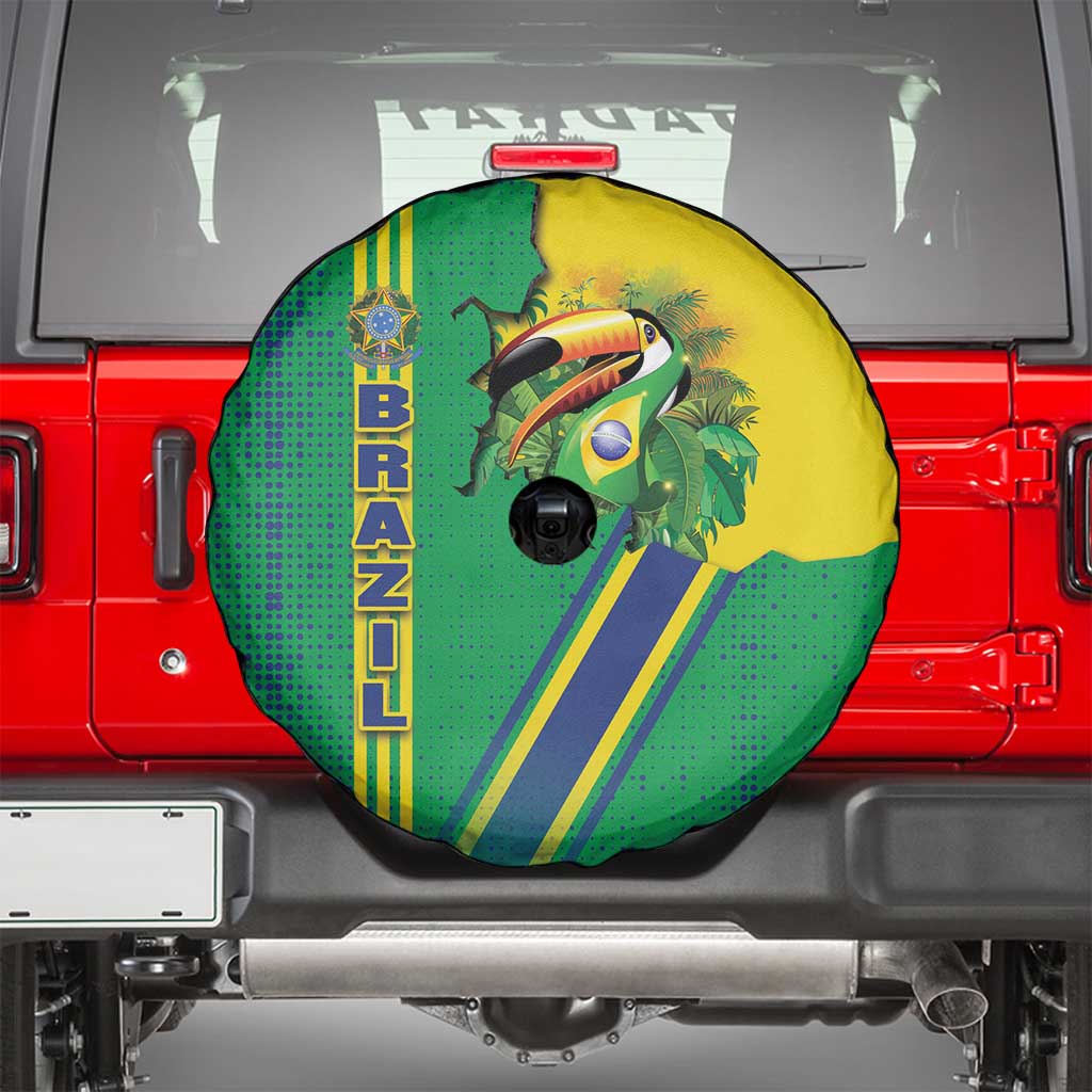 Brazil Flag Emblem Spare Tire Cover Toco Toucan In My Heart