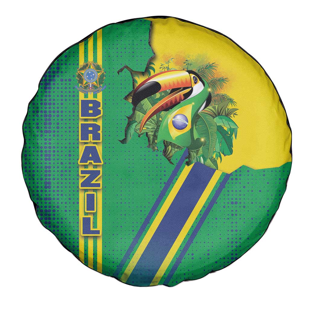 Brazil Flag Emblem Spare Tire Cover Toco Toucan In My Heart