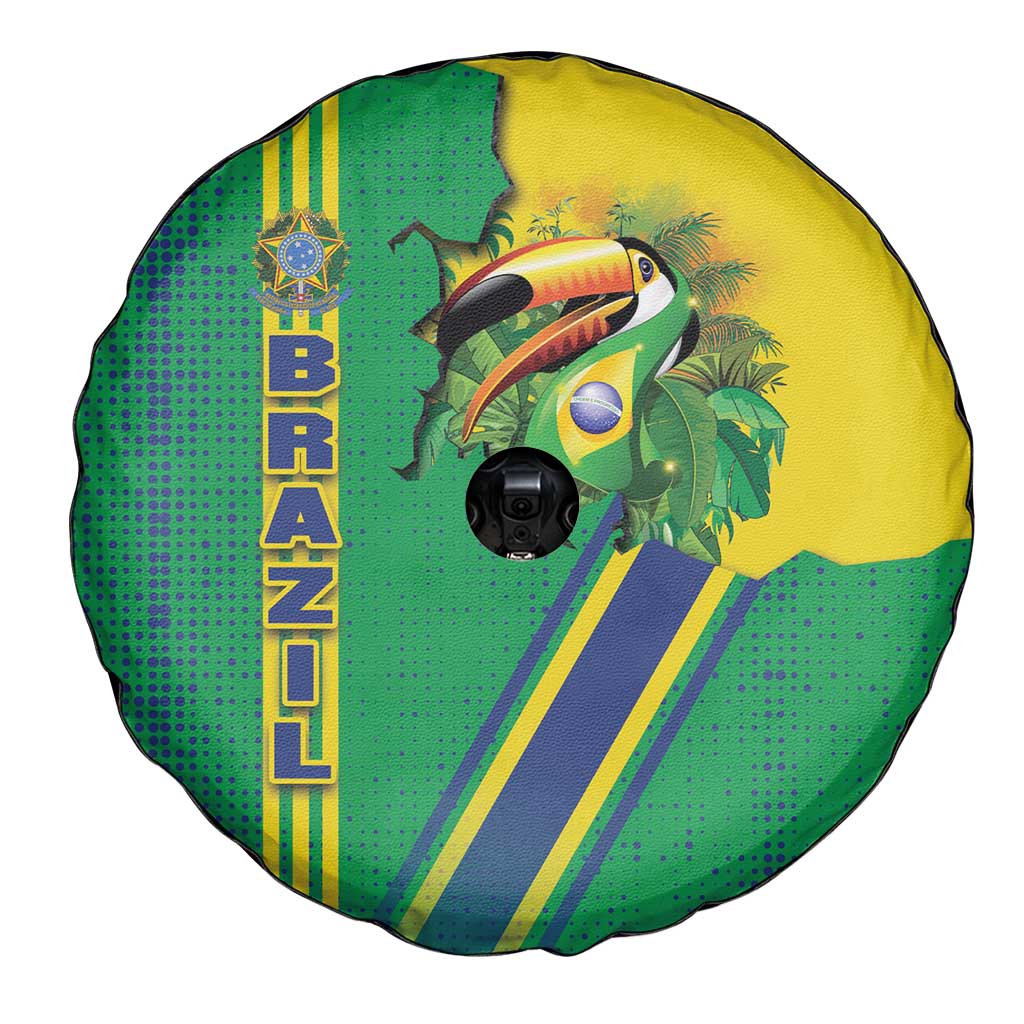 Brazil Flag Emblem Spare Tire Cover Toco Toucan In My Heart