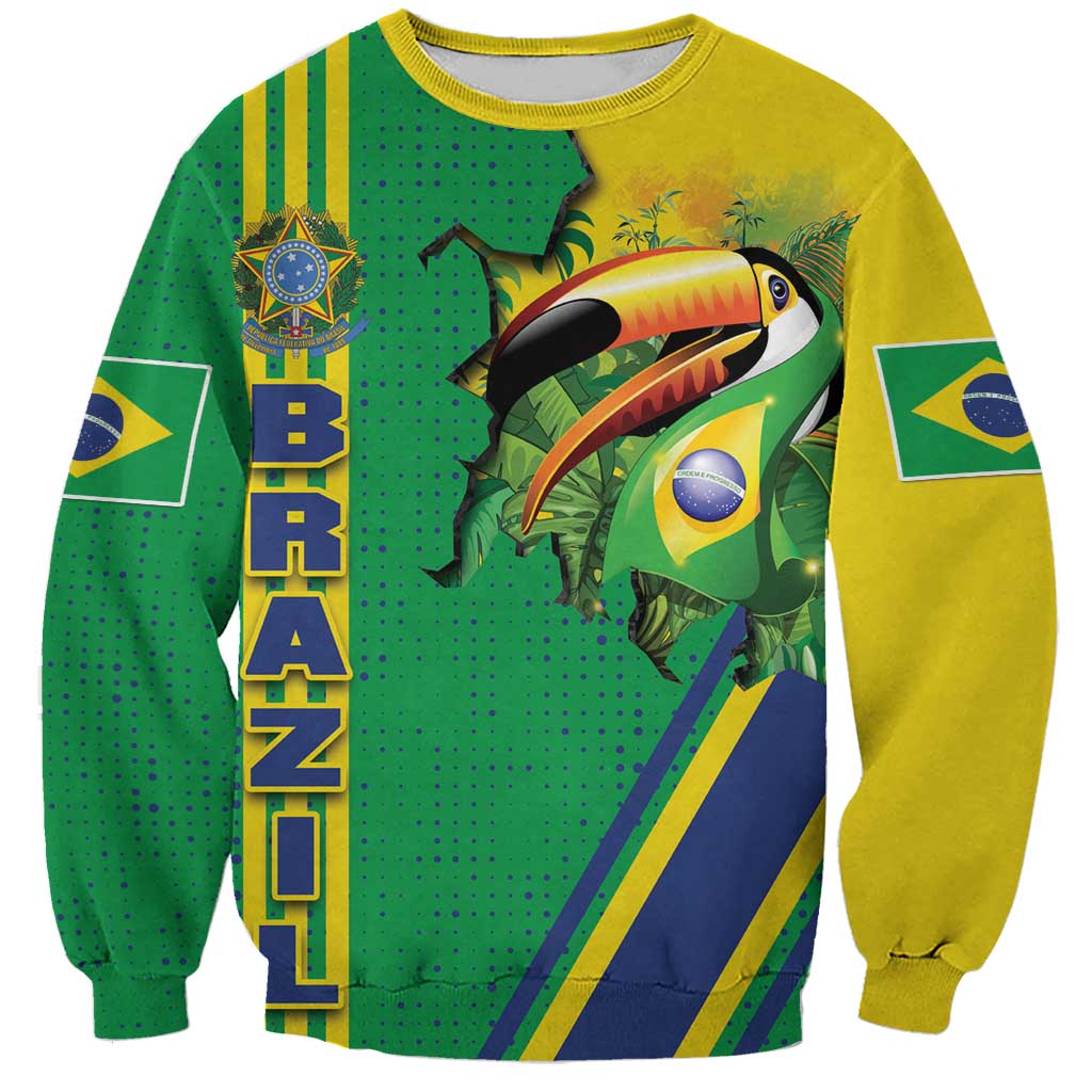 Brazil Flag Emblem Sweatshirt Toco Toucan In My Heart