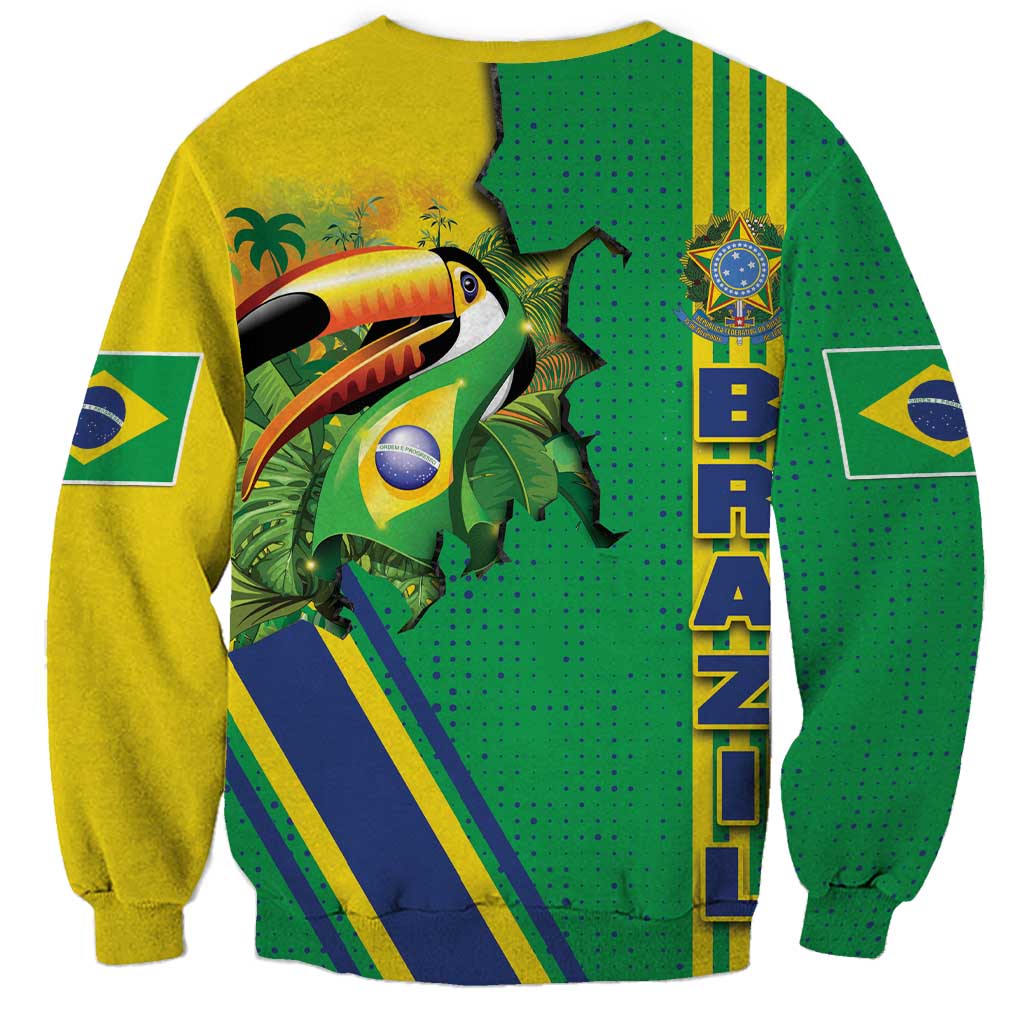 Brazil Flag Emblem Sweatshirt Toco Toucan In My Heart