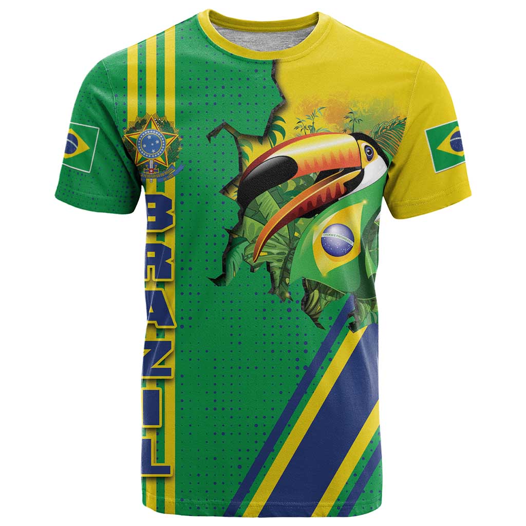 Brazil Flag Emblem T Shirt Toco Toucan In My Heart