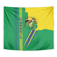 Brazil Flag Emblem Tapestry Toco Toucan In My Heart