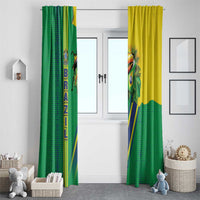 Brazil Flag Emblem Window Curtain Toco Toucan In My Heart