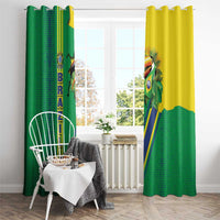 Brazil Flag Emblem Window Curtain Toco Toucan In My Heart