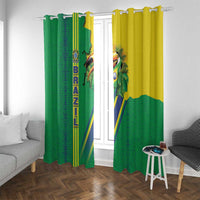 Brazil Flag Emblem Window Curtain Toco Toucan In My Heart
