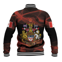 Canada Flag Coat of Arms Baseball Jacket Light Wave Abstract Style