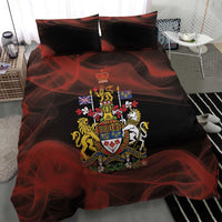 Canada Flag Coat of Arms Bedding Set Light Wave Abstract Style