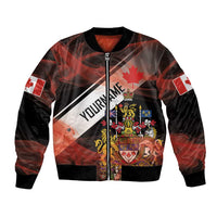 Canada Flag Coat of Arms Bomber Jacket Light Wave Abstract Style