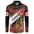 Canada Flag Coat of Arms Button Sweatshirt Light Wave Abstract Style