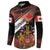 Canada Flag Coat of Arms Button Sweatshirt Light Wave Abstract Style