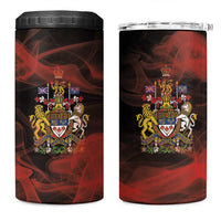 Canada Flag Coat of Arms 4 in 1 Can Cooler Tumbler Light Wave Abstract Style