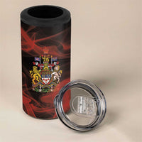 Canada Flag Coat of Arms 4 in 1 Can Cooler Tumbler Light Wave Abstract Style
