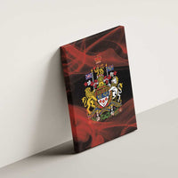 Canada Flag Coat of Arms Canvas Wall Art Light Wave Abstract Style