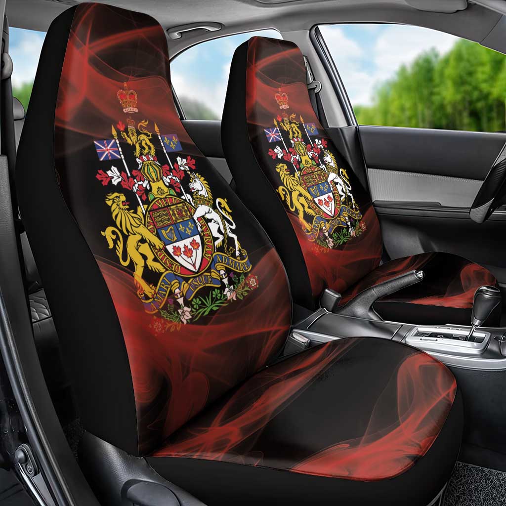 Canada Flag Coat of Arms Car Seat Cover Light Wave Abstract Style