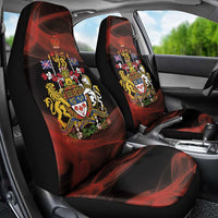 Canada Flag Coat of Arms Car Seat Cover Light Wave Abstract Style