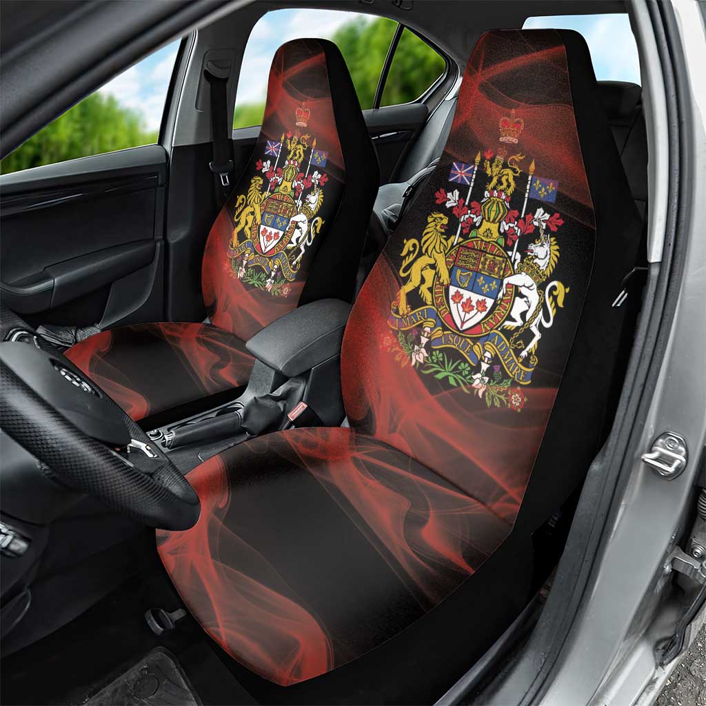 Canada Flag Coat of Arms Car Seat Cover Light Wave Abstract Style