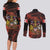 Canada Flag Coat of Arms Couples Matching Long Sleeve Bodycon Dress and Long Sleeve Button Shirt Light Wave Abstract Style