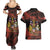 Canada Flag Coat of Arms Couples Matching Summer Maxi Dress and Hawaiian Shirt Light Wave Abstract Style