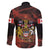 Canada Flag Coat of Arms Family Matching Off The Shoulder Long Sleeve Dress and Hawaiian Shirt Light Wave Abstract Style