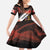 Canada Flag Coat of Arms Family Matching Off Shoulder Maxi Dress and Hawaiian Shirt Light Wave Abstract Style