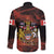 Canada Flag Coat of Arms Family Matching Off Shoulder Maxi Dress and Hawaiian Shirt Light Wave Abstract Style