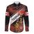 Canada Flag Coat of Arms Family Matching Off Shoulder Short Dress and Hawaiian Shirt Light Wave Abstract Style