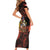 Canada Flag Coat of Arms Family Matching Short Sleeve Bodycon Dress and Hawaiian Shirt Light Wave Abstract Style