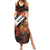Canada Flag Coat of Arms Family Matching Summer Maxi Dress and Hawaiian Shirt Light Wave Abstract Style