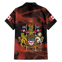 Canada Flag Coat of Arms Family Matching Tank Maxi Dress and Hawaiian Shirt Light Wave Abstract Style