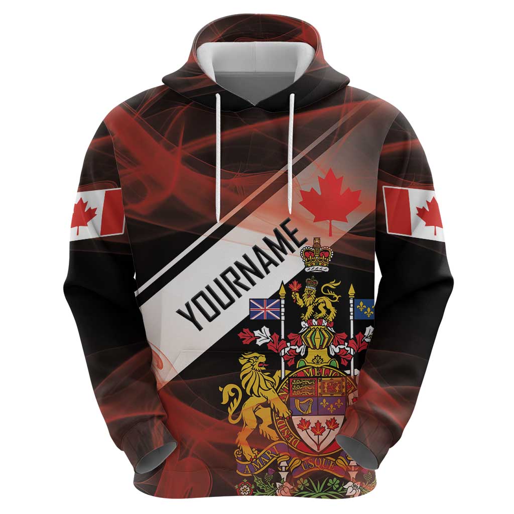 Canada Flag Coat of Arms Hoodie Light Wave Abstract Style