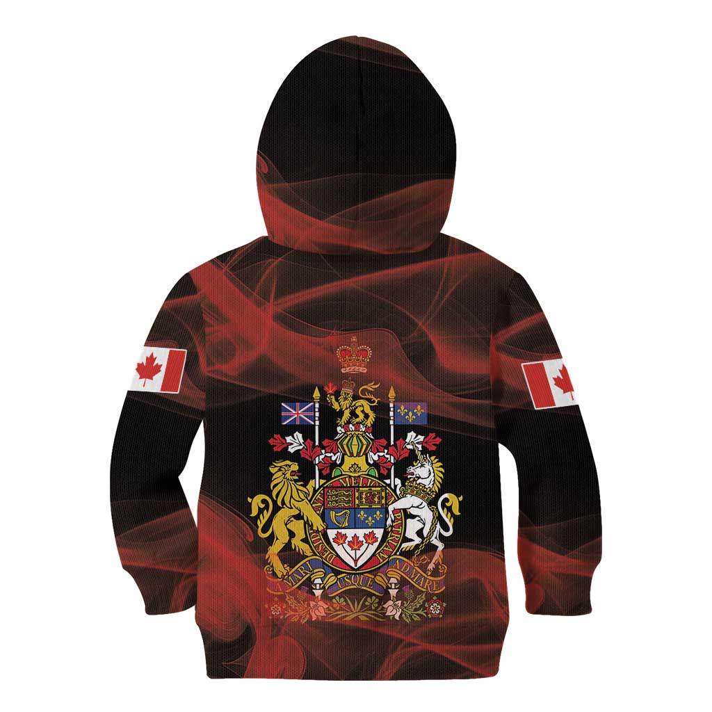 Canada Flag Coat of Arms Kid Hoodie Light Wave Abstract Style