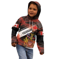 Canada Flag Coat of Arms Kid Hoodie Light Wave Abstract Style