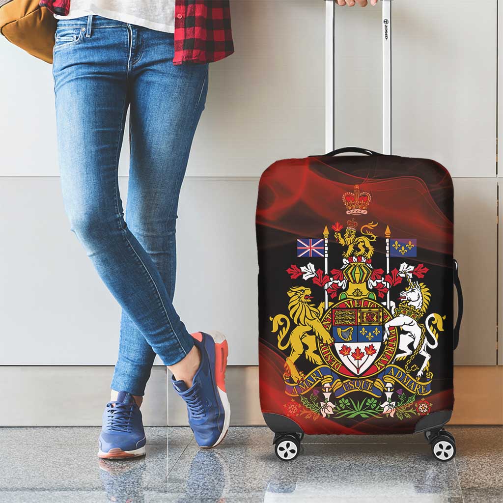 Canada Flag Coat of Arms Luggage Cover Light Wave Abstract Style